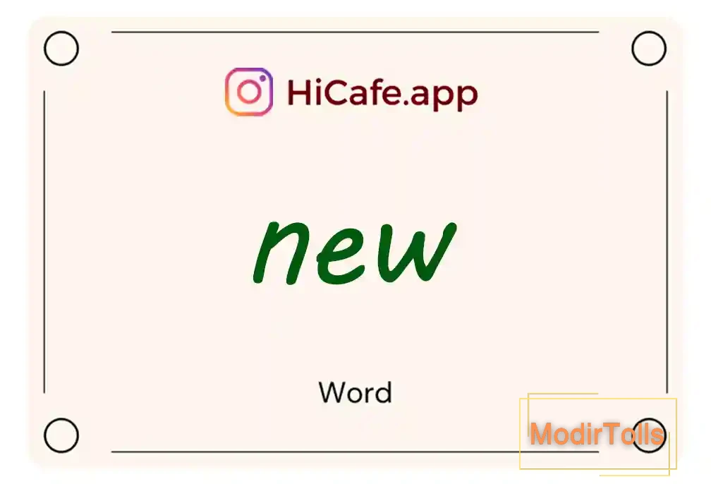 Meaning and usage of new word