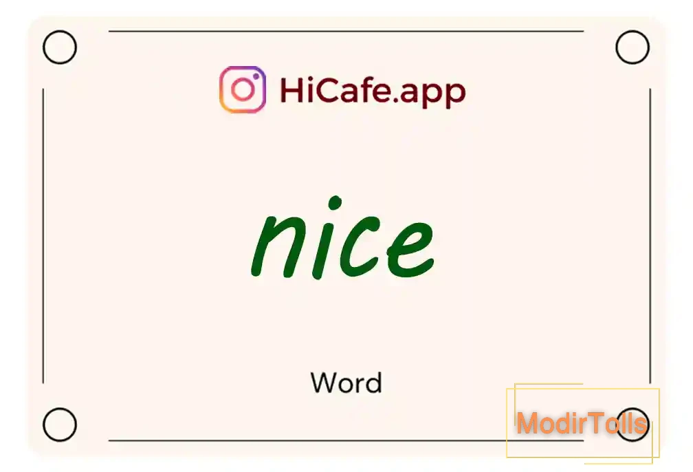 Meaning and usage of nice word