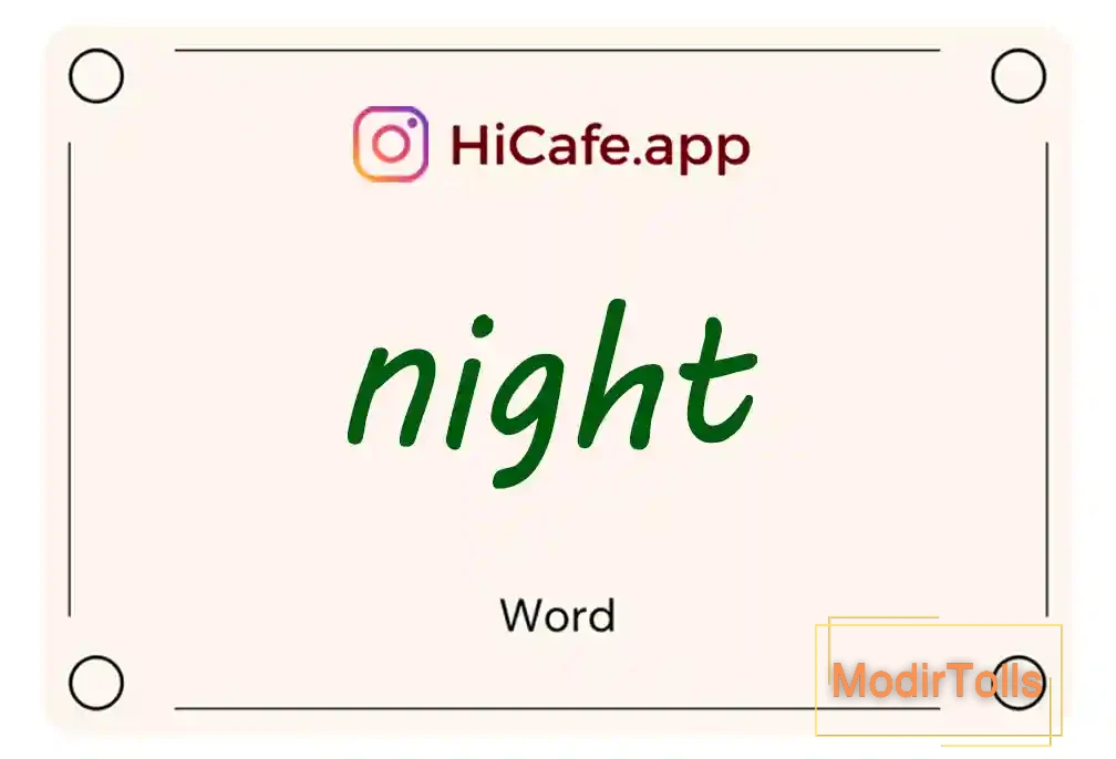 Meaning and usage of night word