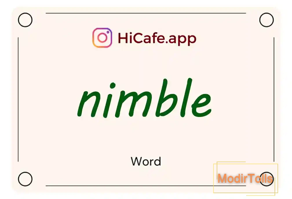 Meaning and usage of nimble word