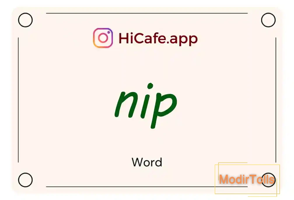 Meaning and usage of nip word
