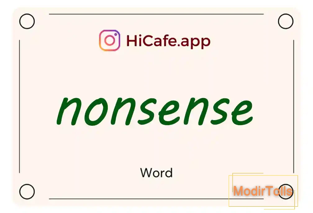 Meaning and usage of nonsense word