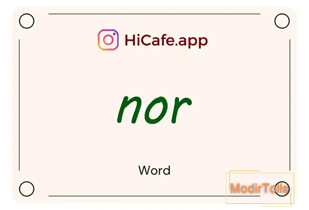 Meaning and usage of nor word