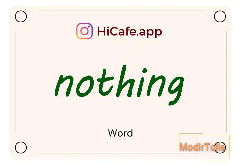 Meaning and usage of nothing word