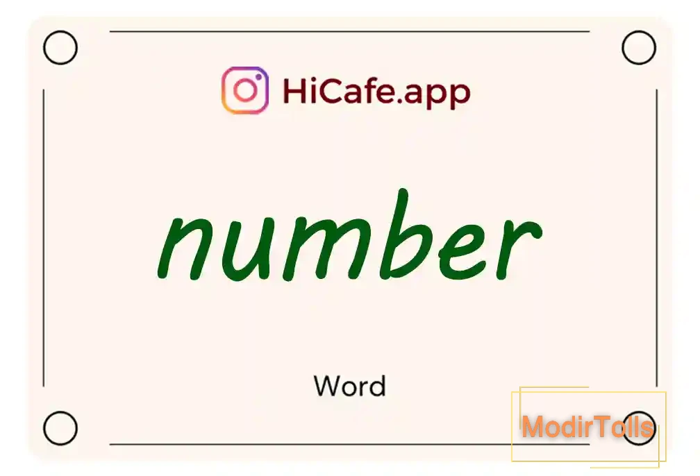 Meaning and usage of number word