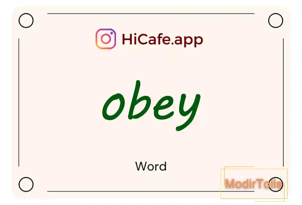 Meaning and usage of obey word