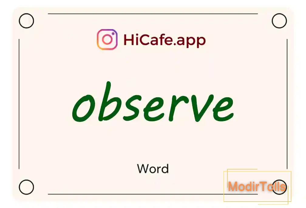 Meaning and usage of observe word