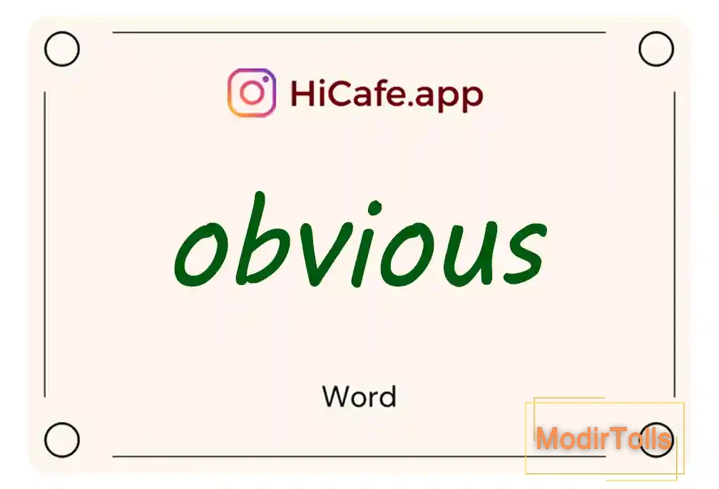 Meaning and usage of obvious word