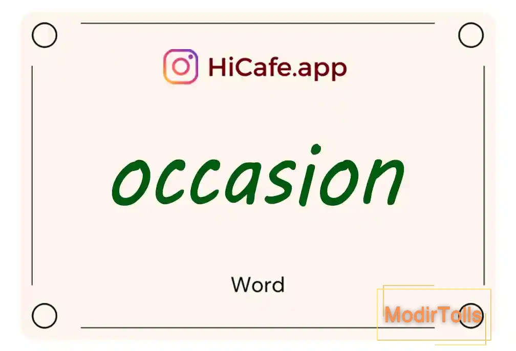 Meaning and usage of occasion word