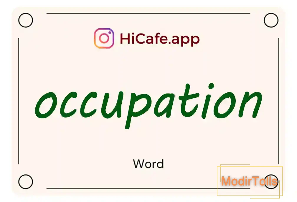 Meaning and usage of occupation word
