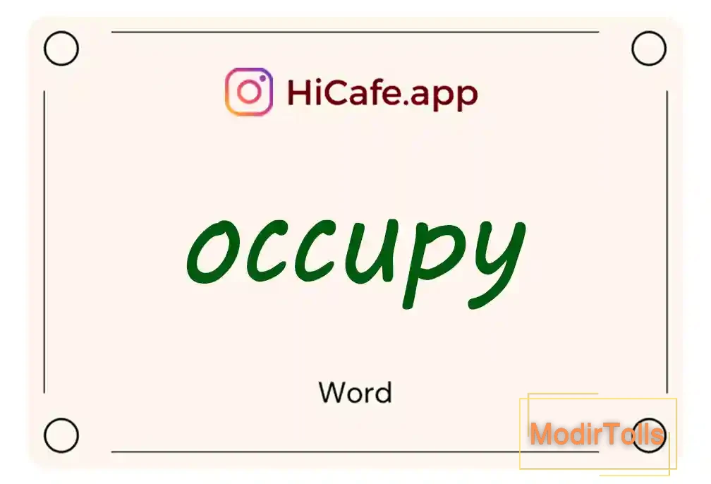 Meaning and usage of occupy word