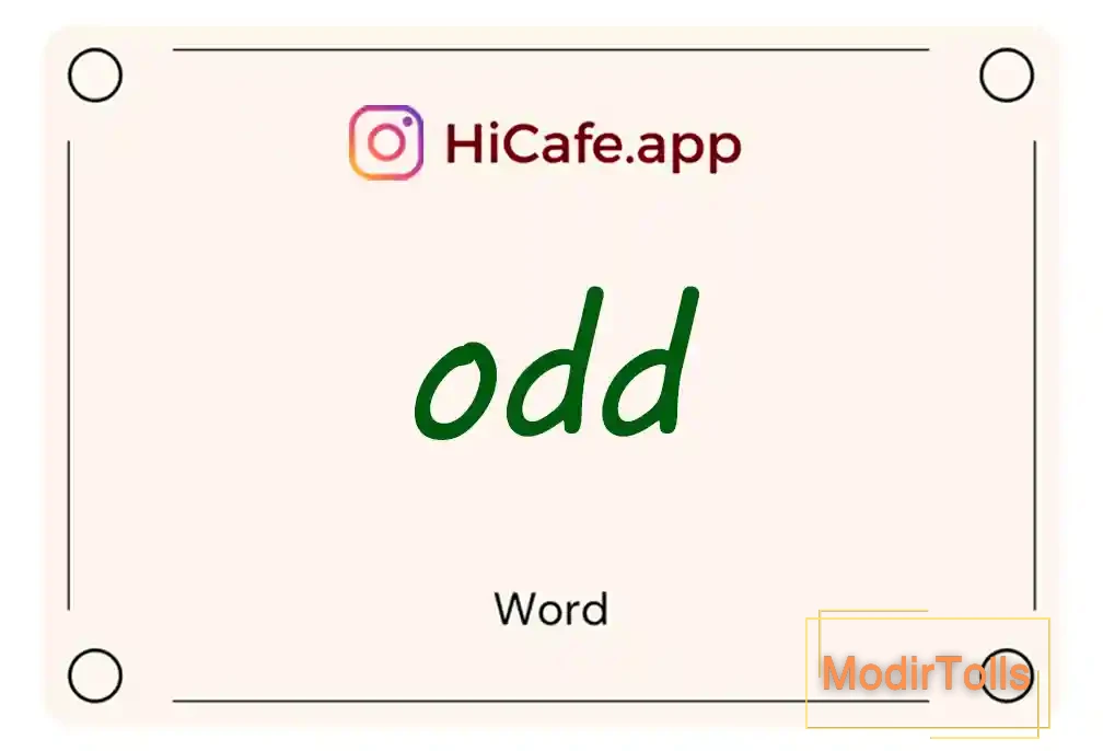 Meaning and usage of odd word