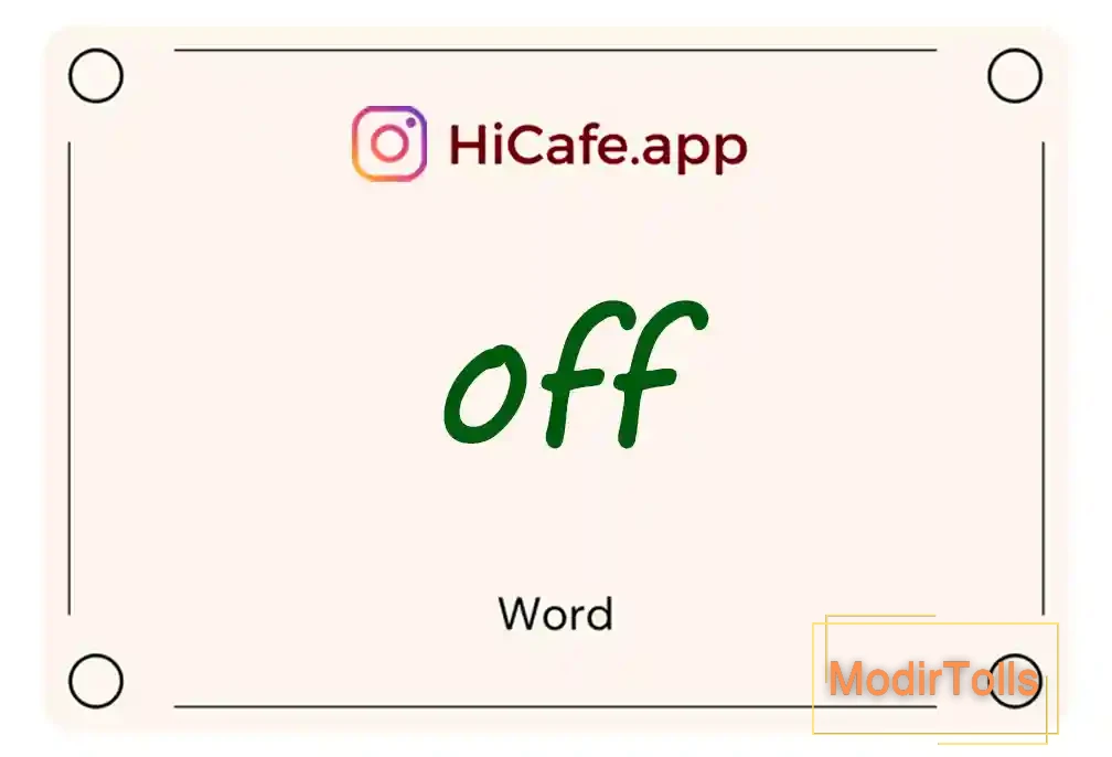 Meaning and usage of off word