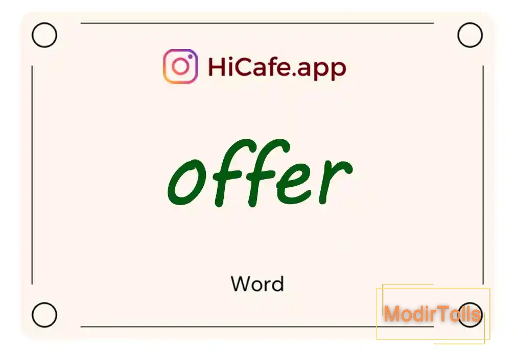 Meaning and usage of offer word