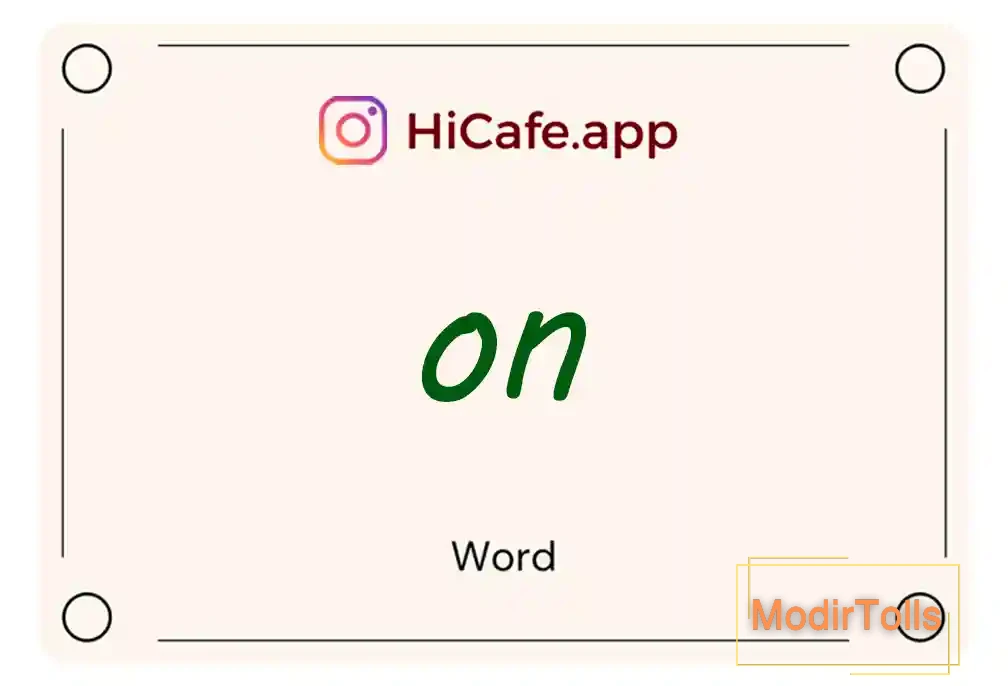 Meaning and usage of on word