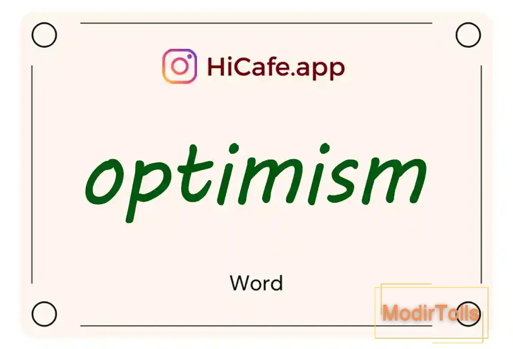 Meaning and usage of optimism word