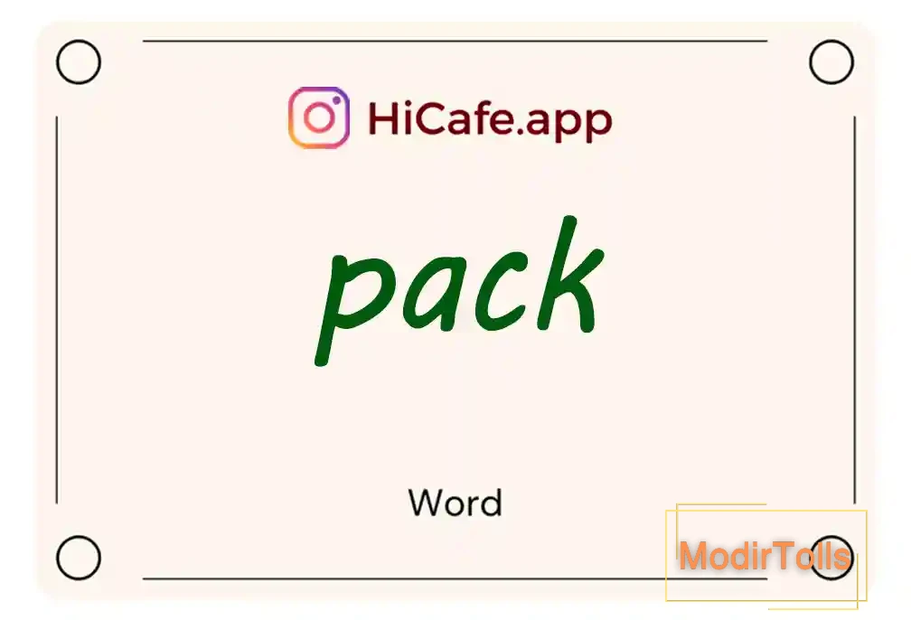 Meaning and usage of pack word