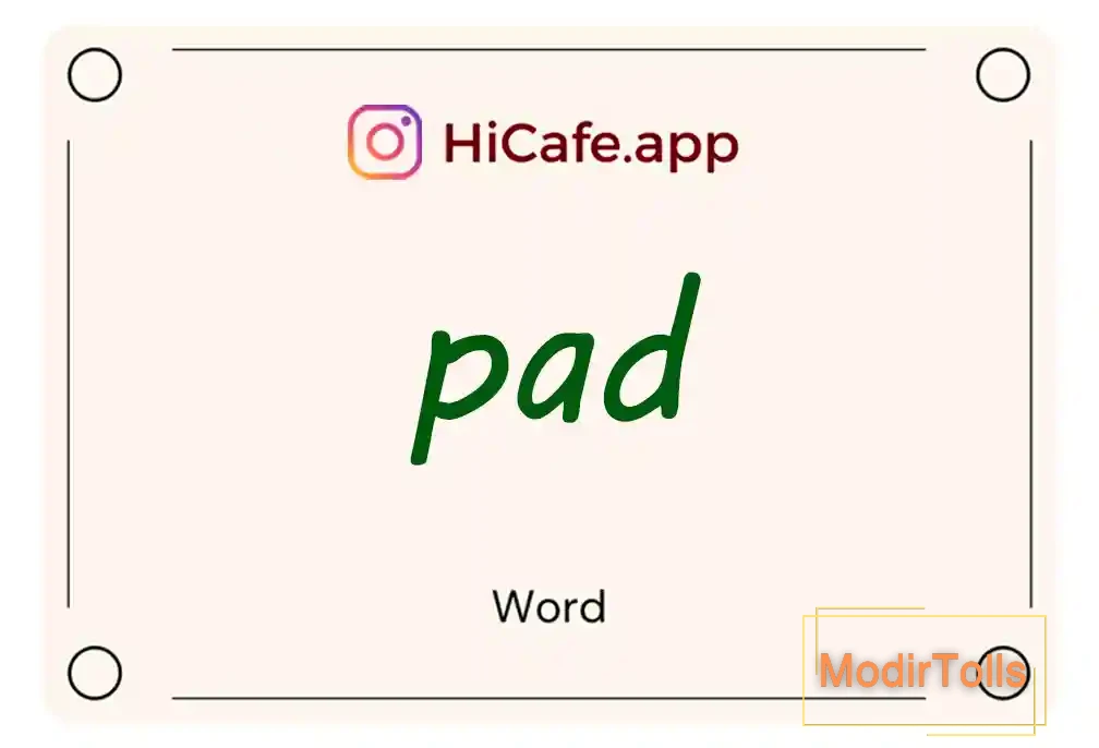 Meaning and usage of pad word