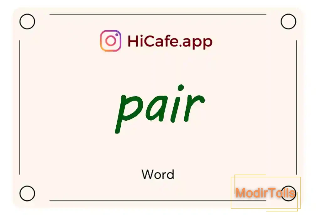 Meaning and usage of pair word