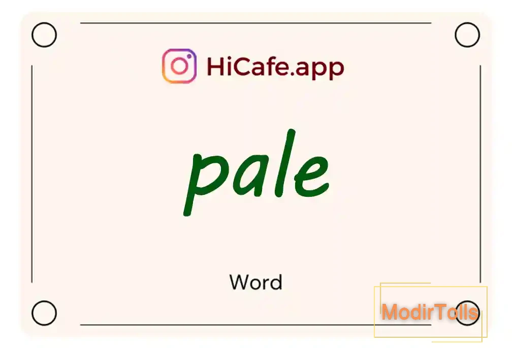 Meaning and usage of pale word