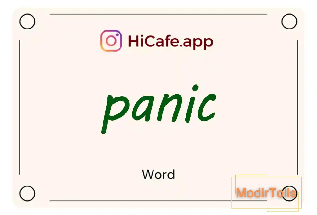 Meaning and usage of panic word