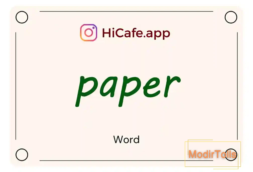 Meaning and usage of paper word