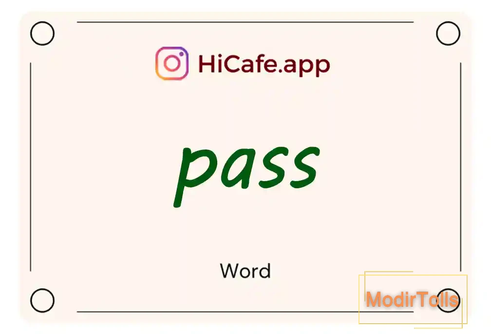 Meaning and usage of pass word