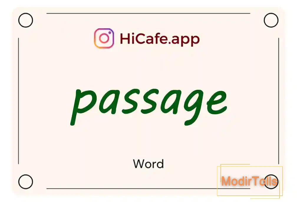 Meaning and usage of passage word