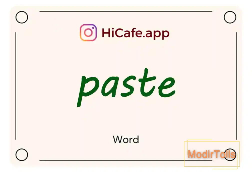 Meaning and usage of paste word
