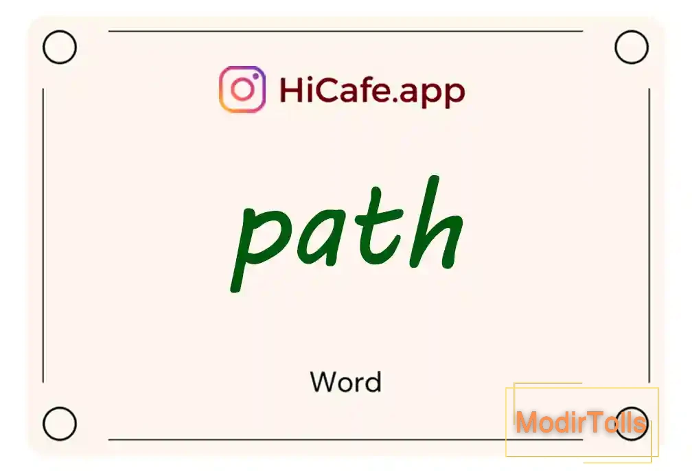 Meaning and usage of path word