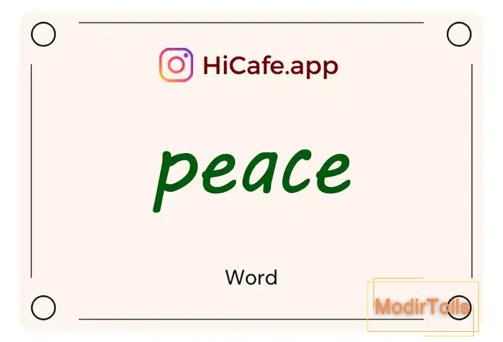 Meaning and usage of peace word
