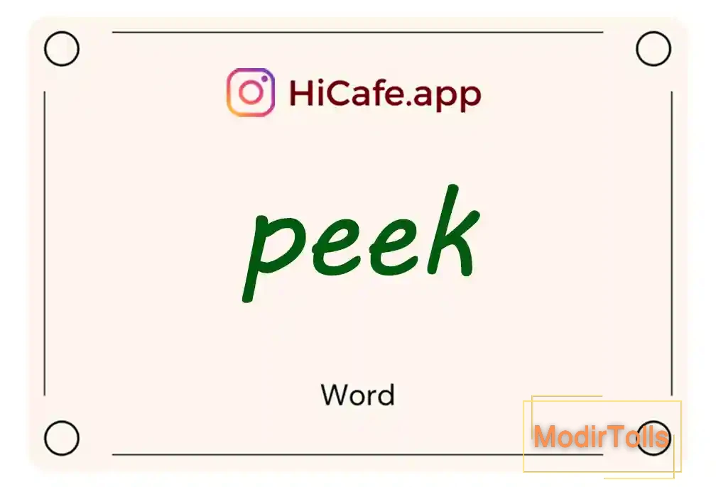 Meaning and usage of peek word