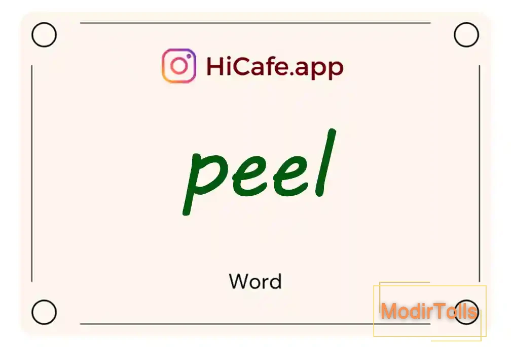 Meaning and usage of peel word