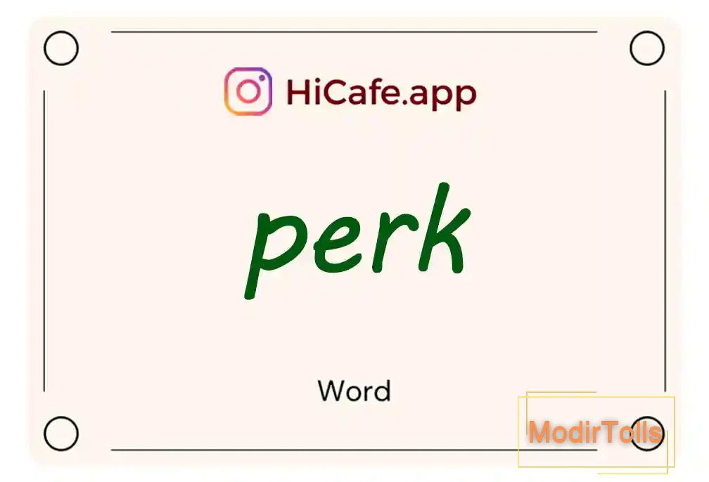 Meaning and usage of perk word