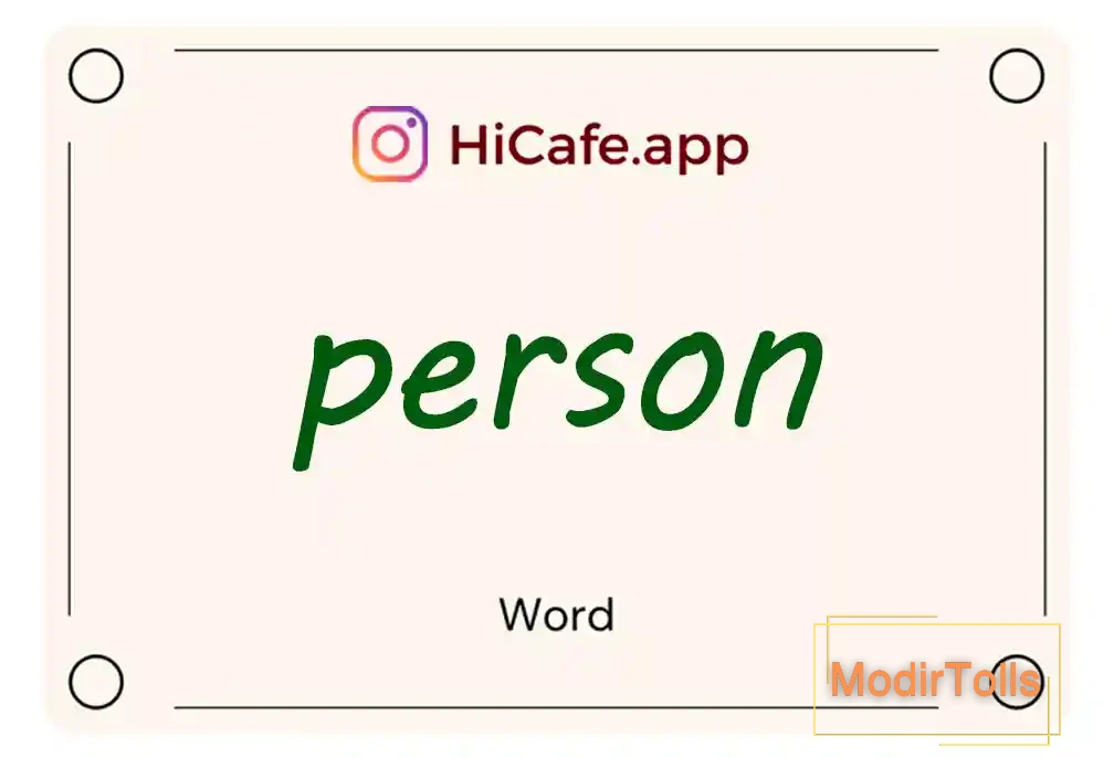 Meaning and usage of person word