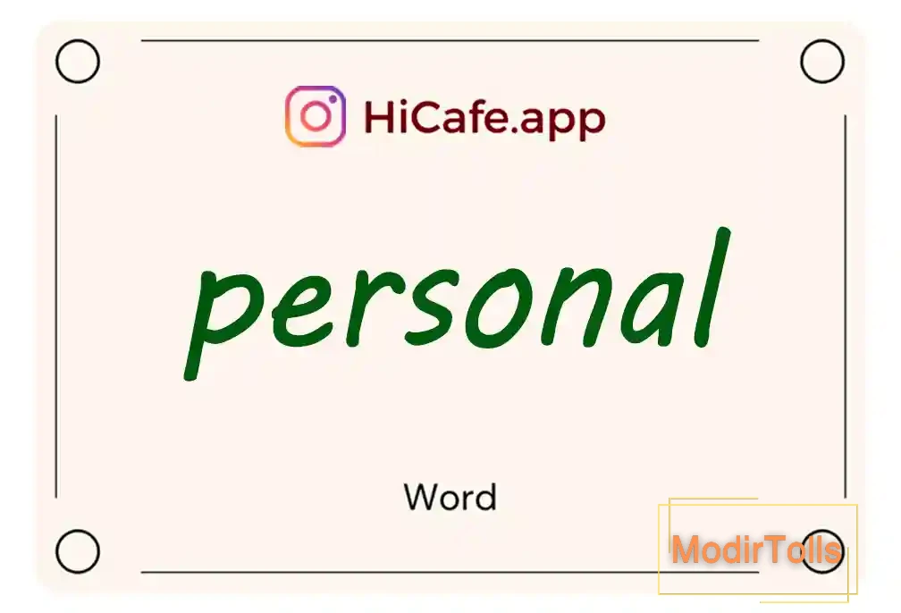 Meaning and usage of personal word