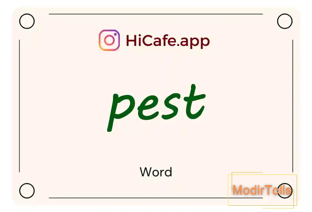 Meaning and usage of pest word