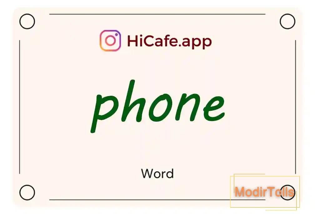 Meaning and usage of phone word