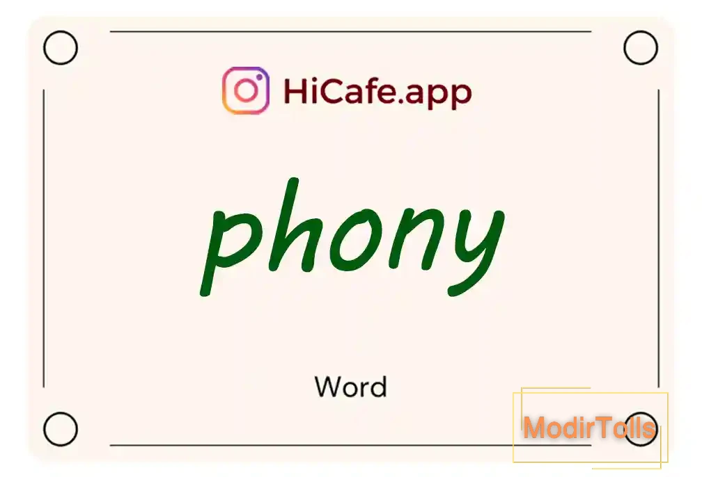 Meaning and usage of phony word