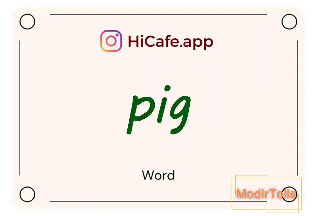 Meaning and usage of pig word