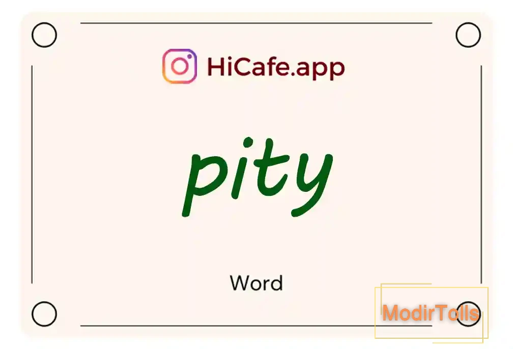 Meaning and usage of pity word