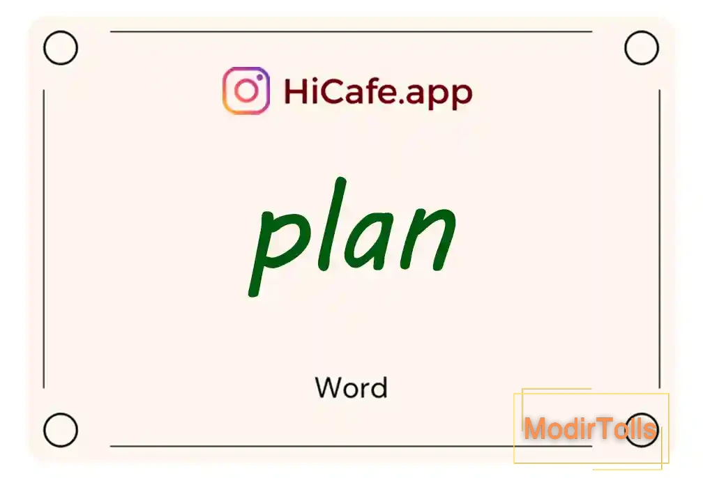 Meaning and usage of plan word