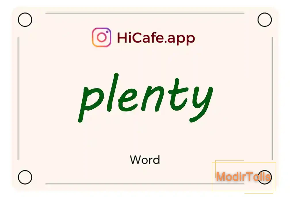 Meaning and usage of plenty word