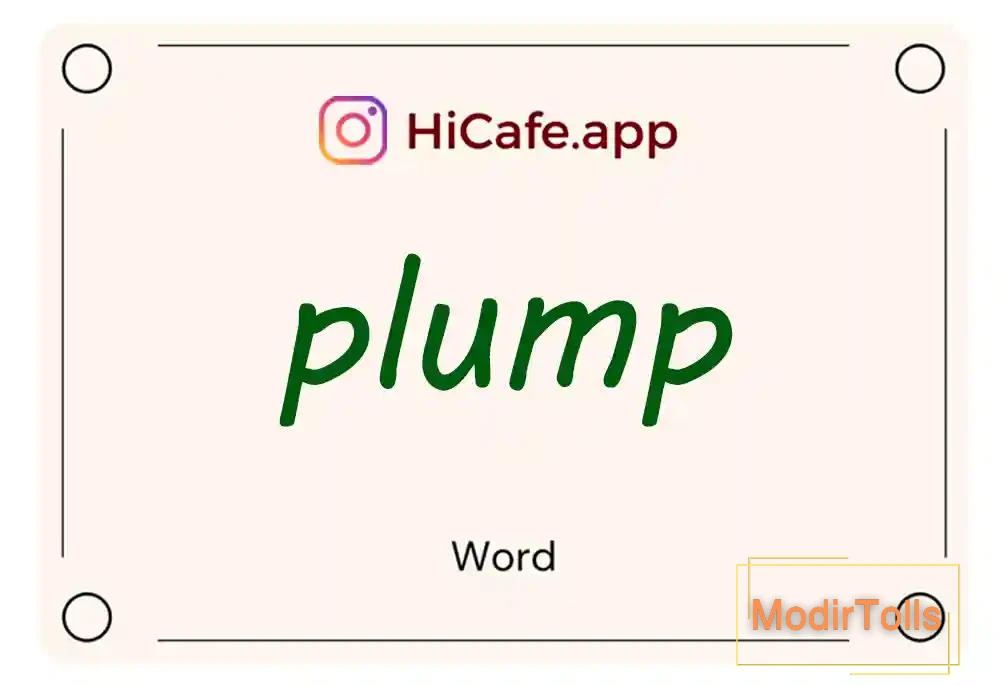 Meaning and usage of plump word