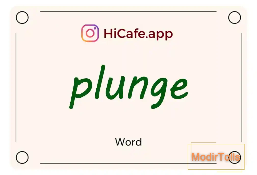 Meaning and usage of plunge word