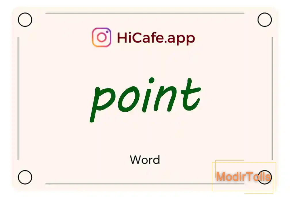 Meaning and usage of point word