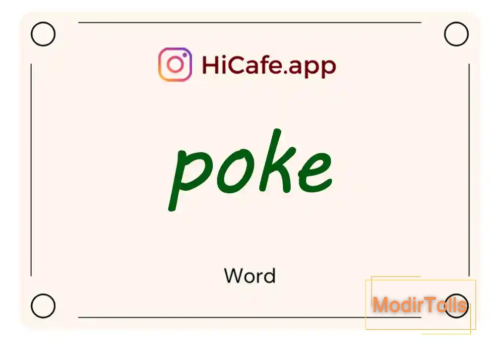 Meaning and usage of poke word
