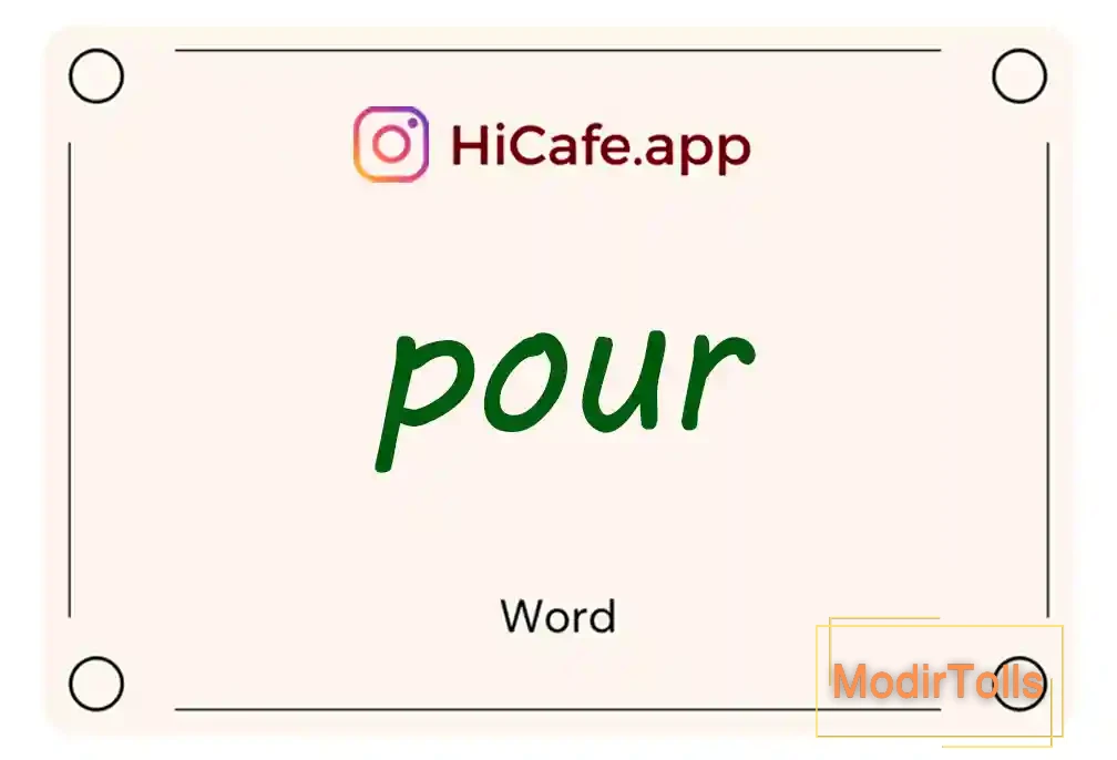 Meaning and usage of pour word