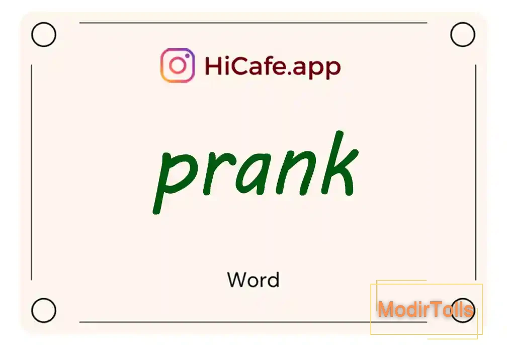 Meaning and usage of prank word