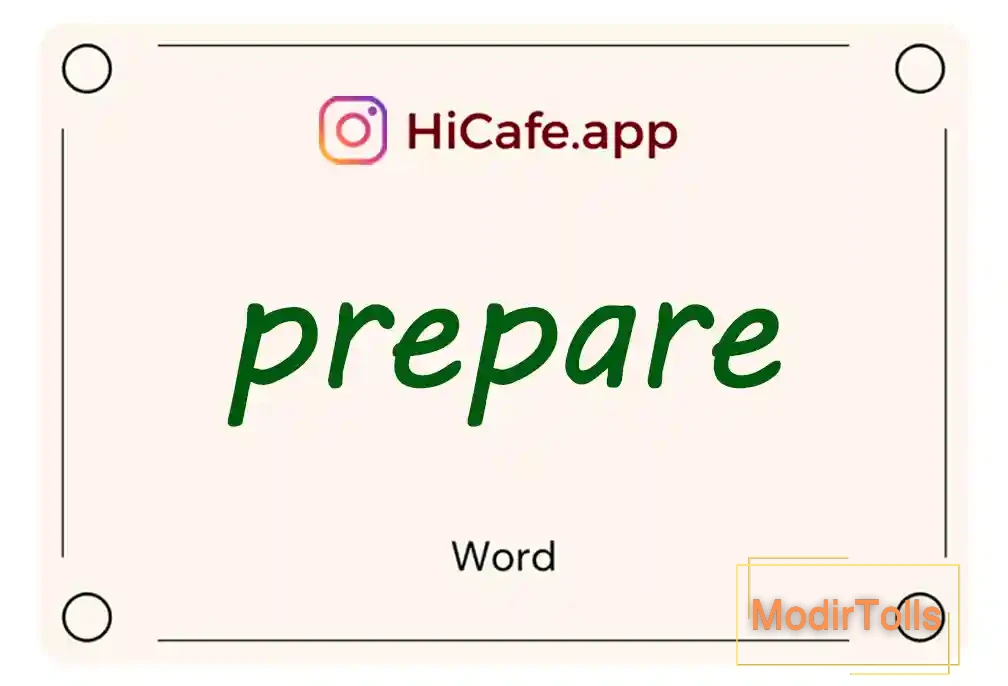 Meaning and usage of prepare word
